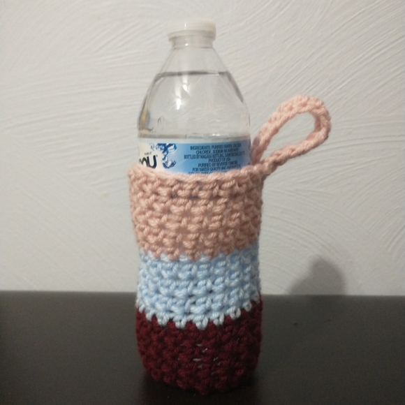 Handmade JFaith Designs Striped Water Bottle Bag - Picture 2 of 4